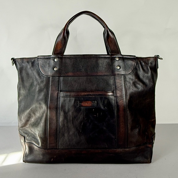 Frye Handbags - Frye Distressed Dark Brown Leather Tote / Crossbody Bag